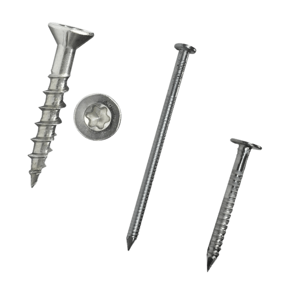 Stainless fasteners for installing piling caps