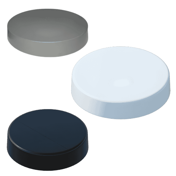 Round flat piling caps for dock pilings