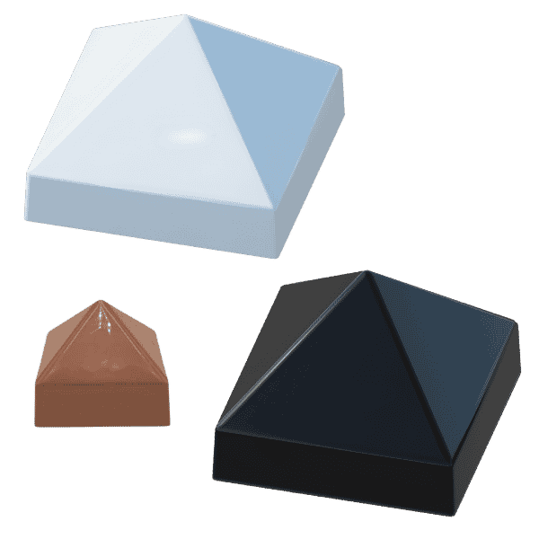 Square cone piling caps for dock pilings