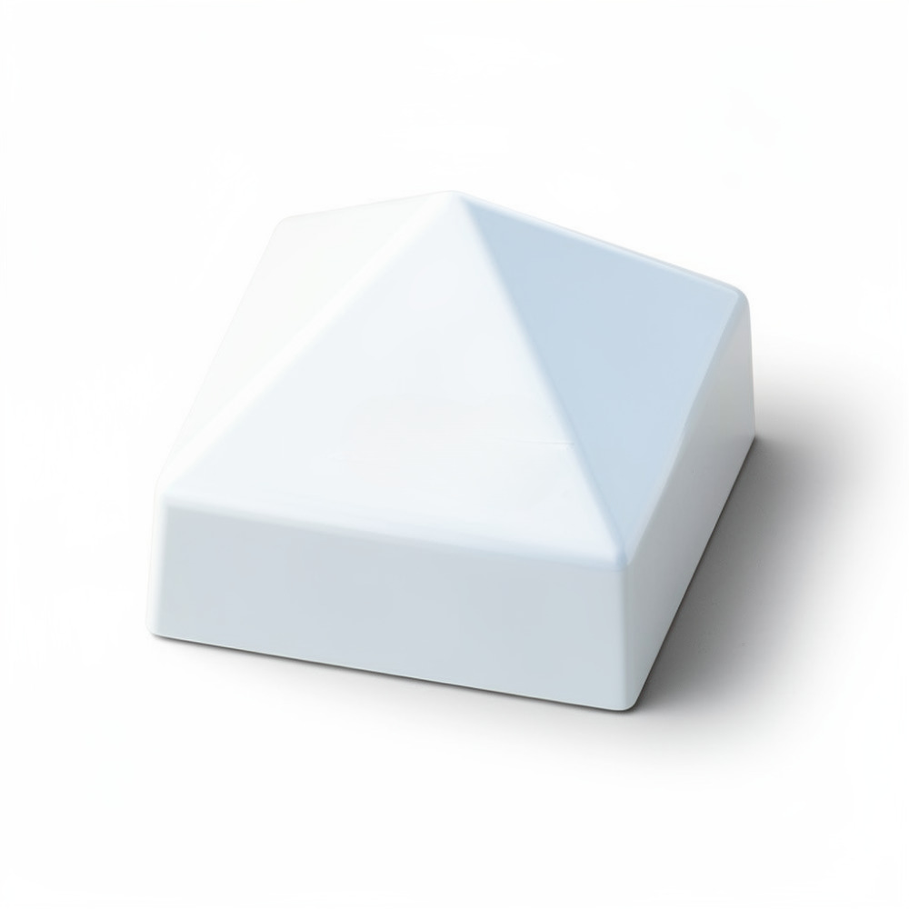 5.5" x 5.5" White Square Cone Piling Cap for dock pilings