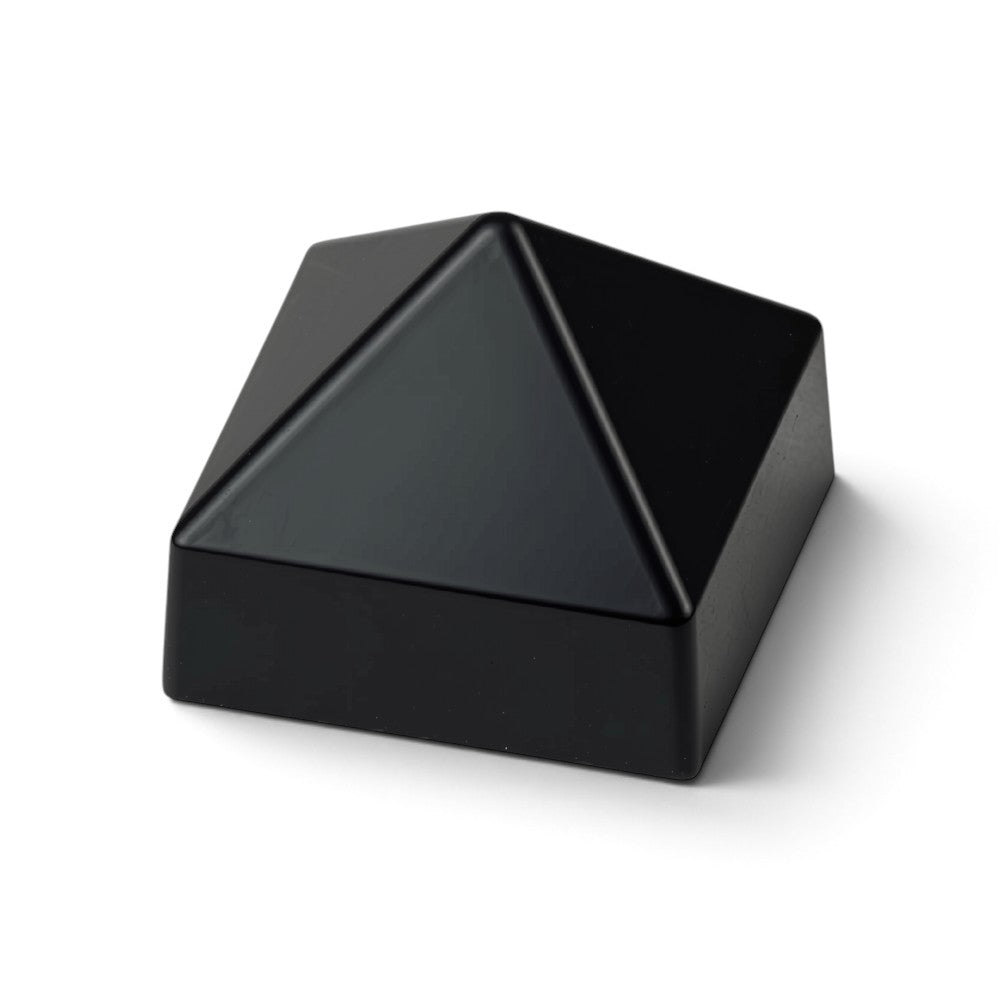10" x 10" Black Square Cone Piling Cap for dock pilings