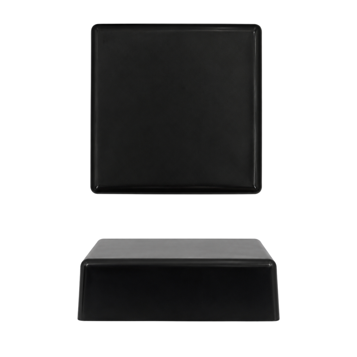 10" x 10" Black Square Flat Piling Cap, marine piling cap for docks