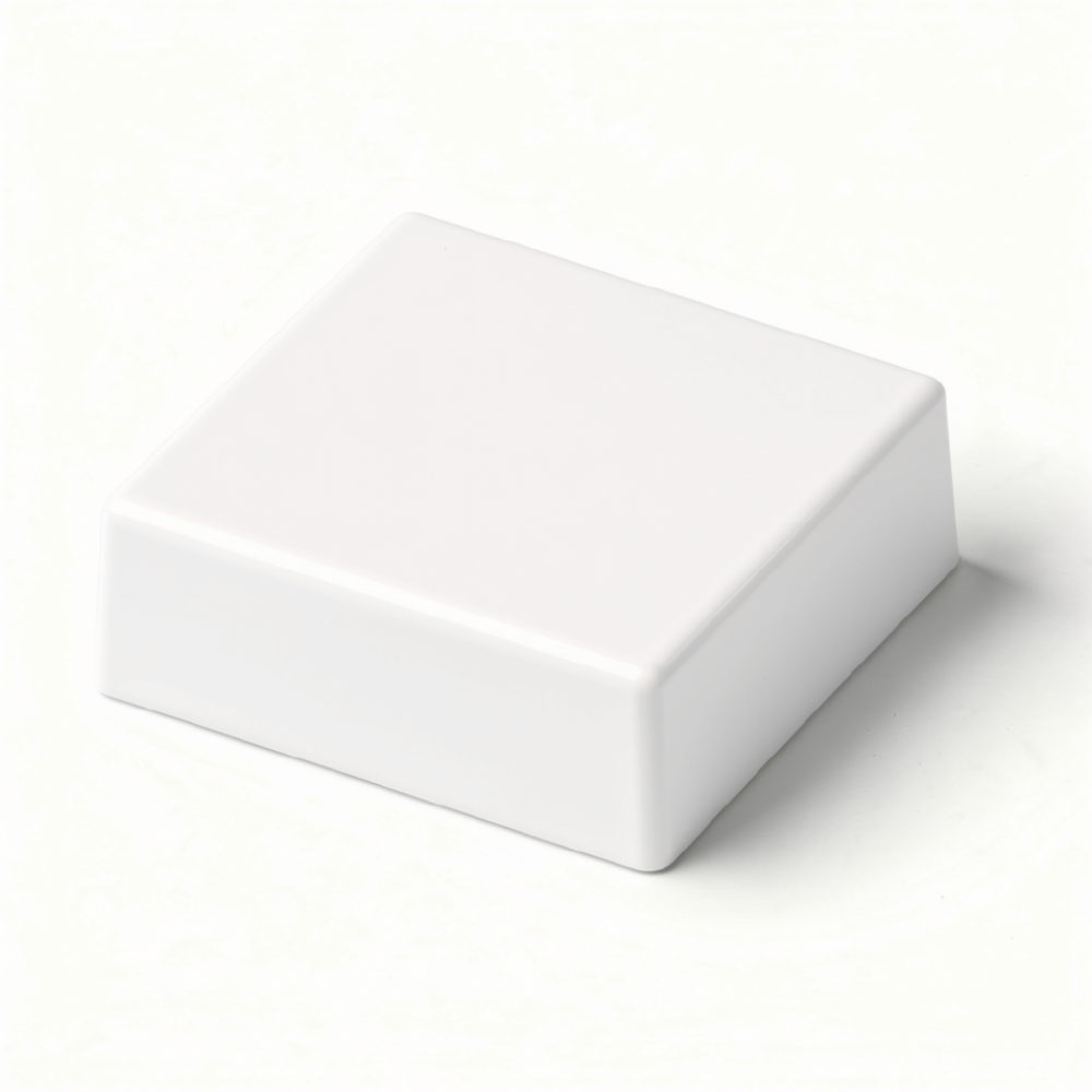 8.0" x 8.0" White Square Flat Piling Cap - dock piling cap