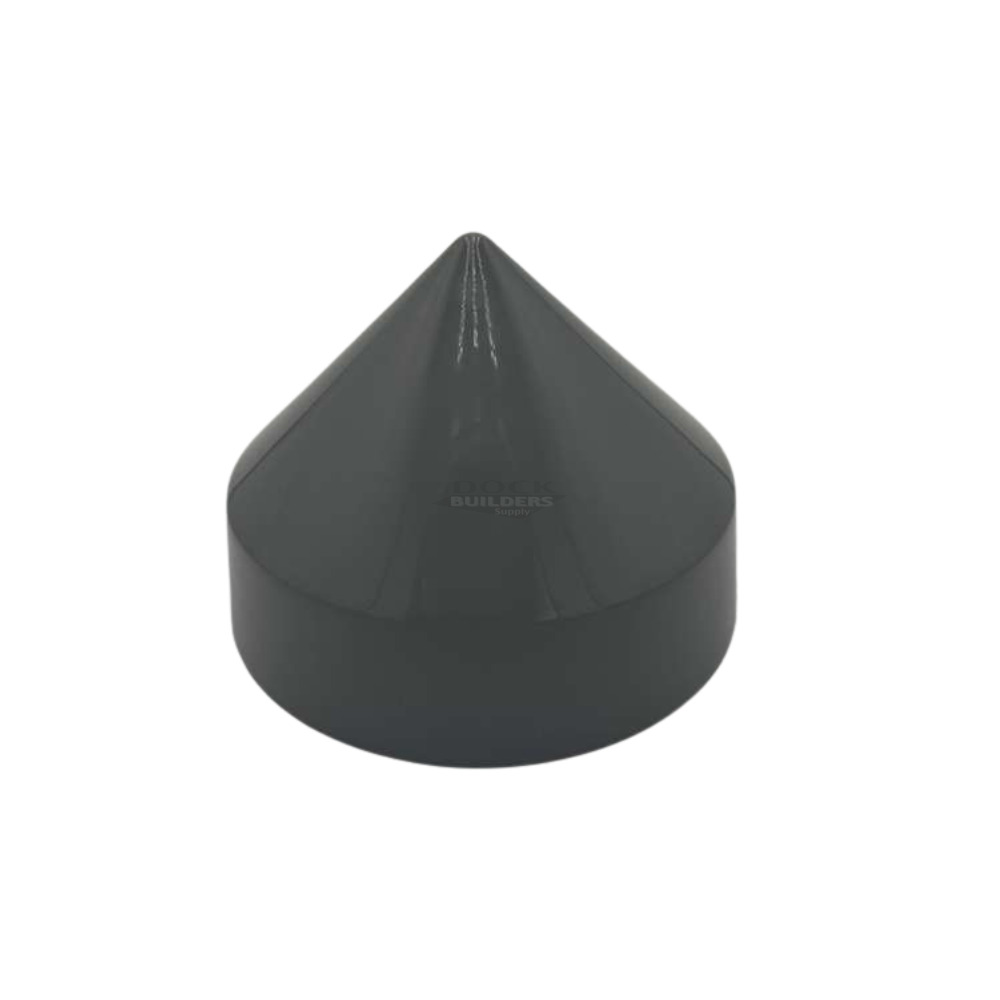 10-1/2" Dark Gray Cone Round Piling Cap for dock pilings