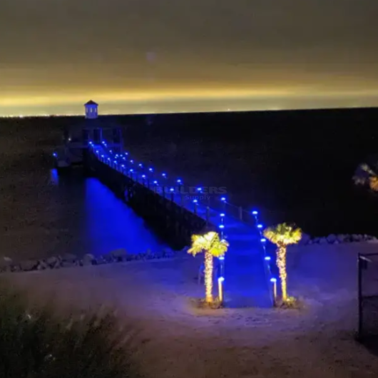 Solar Piling Cap Dock Light (10″ Blue LED) - solar dock light