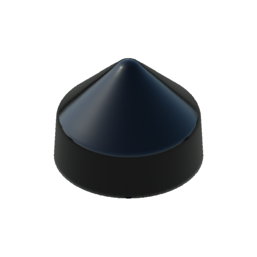 6.0" Black Round Cone Piling Cap for dock pilings