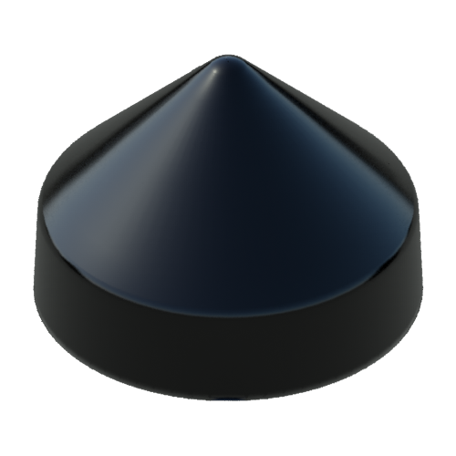 9.0" Black Round Cone Piling Cap for dock pilings