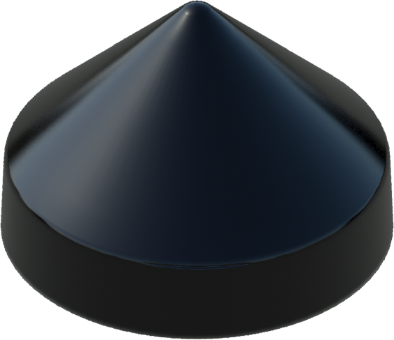 12.0" Black Round Cone Piling Cap for dock pilings