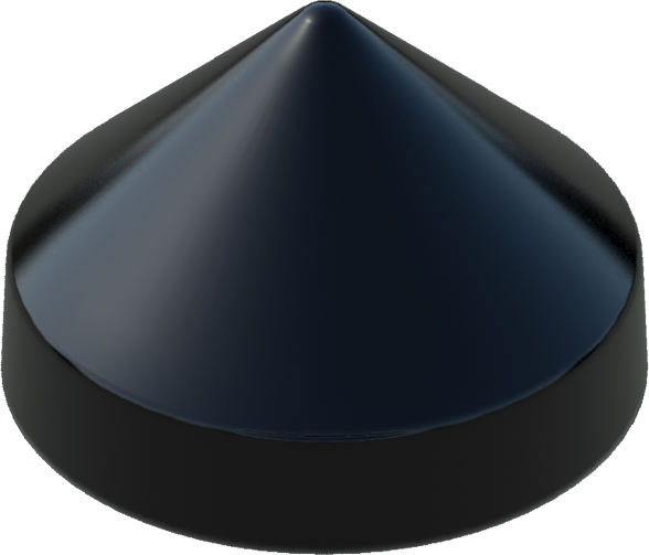 12.5" Black Round Cone Piling Cap for dock pilings