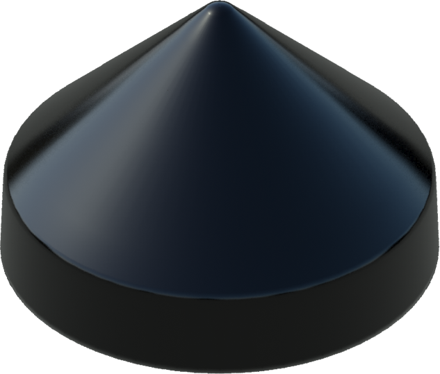 13.5" Black Round Cone Piling Cap for dock pilings