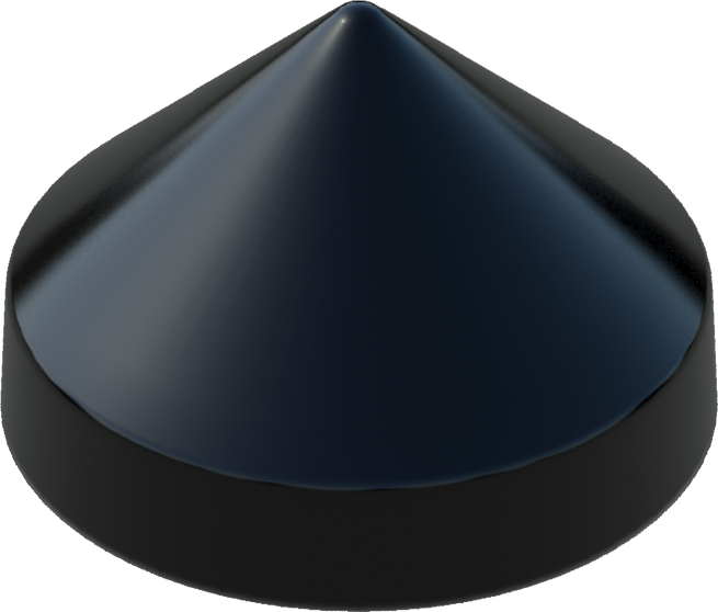 14.0" Black Round Cone Piling Cap for dock pilings