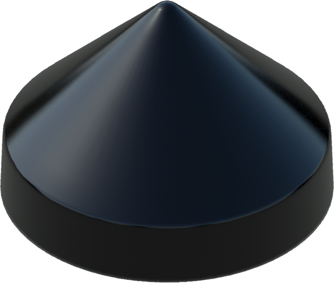 14.5" Black Round Cone Piling Cap for dock pilings