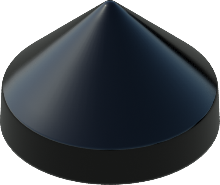 15.5" Black Round Cone Piling Cap for dock pilings