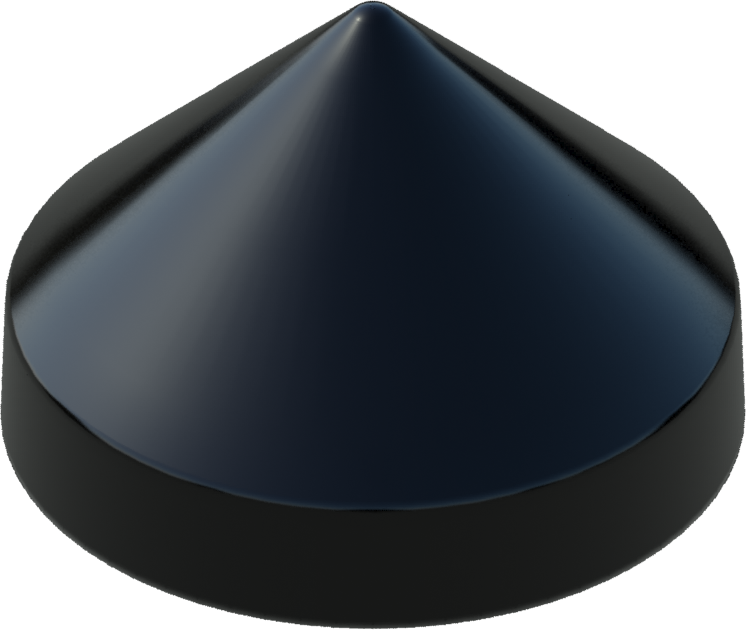 16.0" Black Round Cone Piling Cap for dock pilings