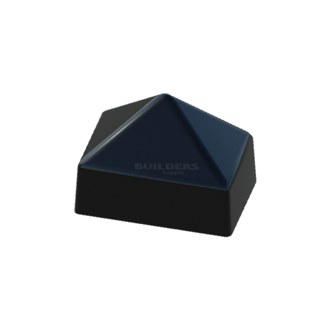 3.5" x 5.5" Black Square Cone Piling Cap for dock pilings