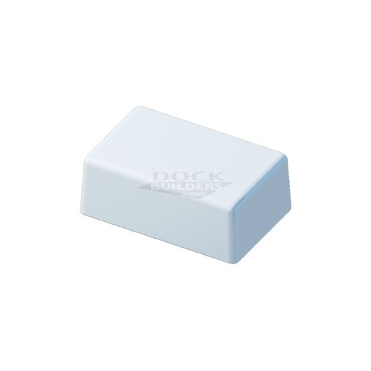 3.5" x 5.5" White Square Flat Piling Cap - dock piling cap